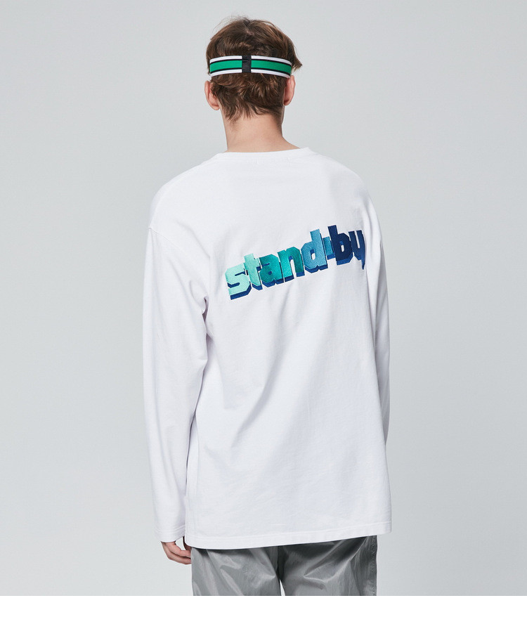 【inxx】stand by男装白色潮牌长袖logo设计宽松卫衣xm83104441