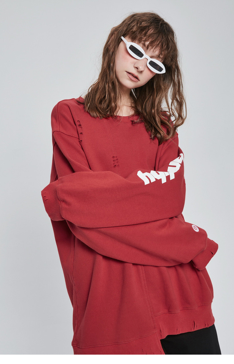 【inxx】standby/standby男款红色个性破洞卫衣xm83104408