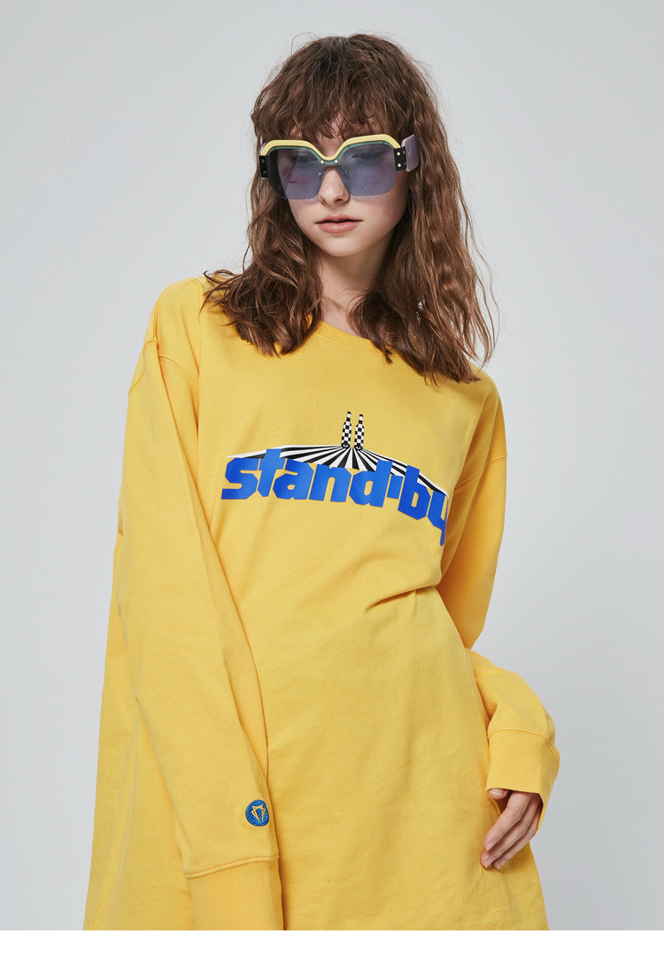 【inxx】standby/standby男款黄色字母印花卫衣xm83104413