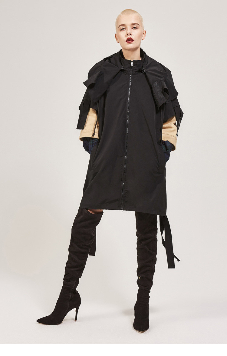 【inxx】pilgrimage女款黑色休闲披风上衣外套pm81143512