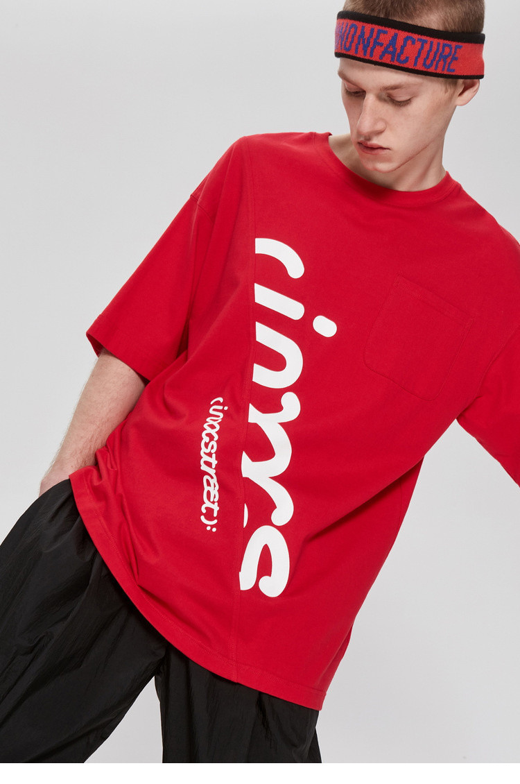 【inxx】inxxstreet 男款红色潮牌短袖t恤男夏潮流印花休闲t恤is