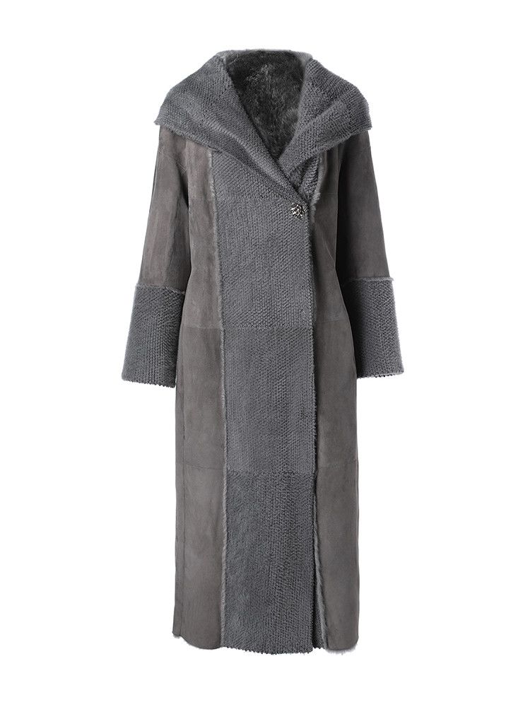 ferretti/圣弗朗帝 秋冬 女士灰色 羊毛皮 美人鱼鳞片风格女士皮草