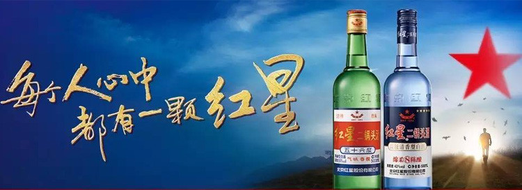 红星52度红星二锅头品鉴酒500ml清香型白酒