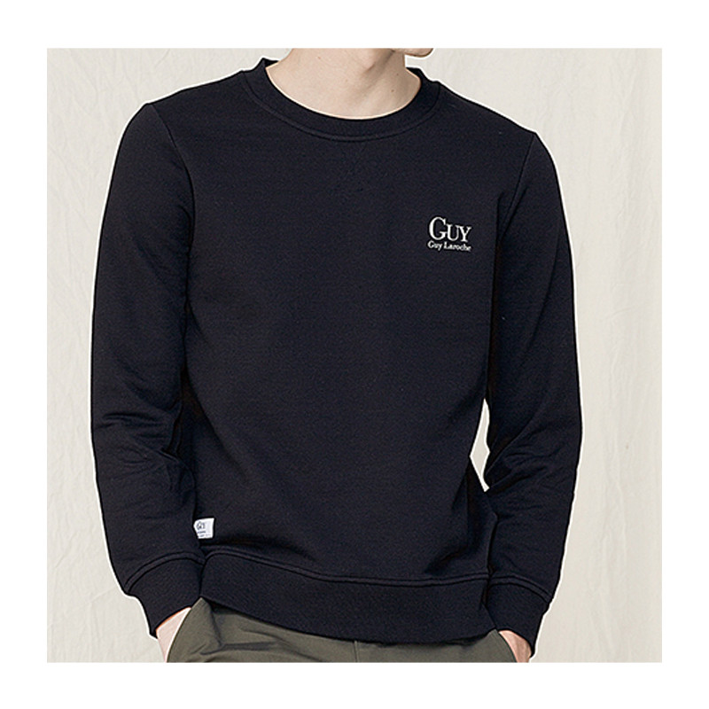 guy laroche/姬龙雪男卫衣简约logo潮牌套头卫衣男士时尚运动圆领休闲