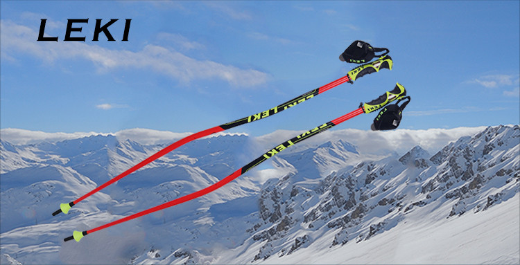 leki 18款滑雪板双板滑雪杖 男女 竞技高山大回转雪杖 铝合金 gs-e