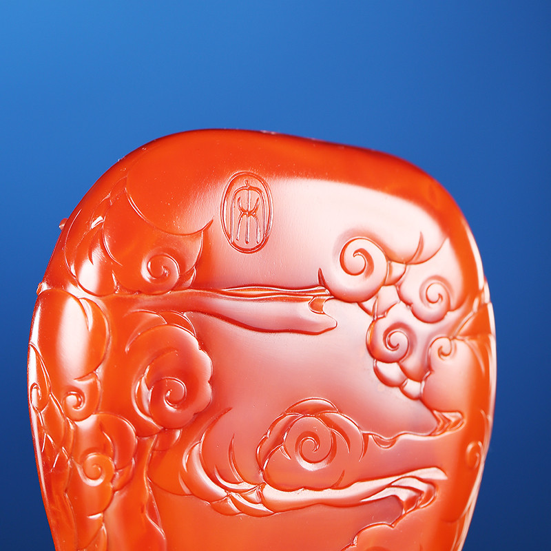 songshiyi/宋世义玉雕 【紫禁日出】南红玛瑙挂件,手把件 玉雕大师