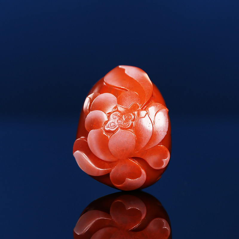 songshiyi/宋世义玉雕 【南红莲花】南红玛瑙挂件 玉雕大师宋世义作品