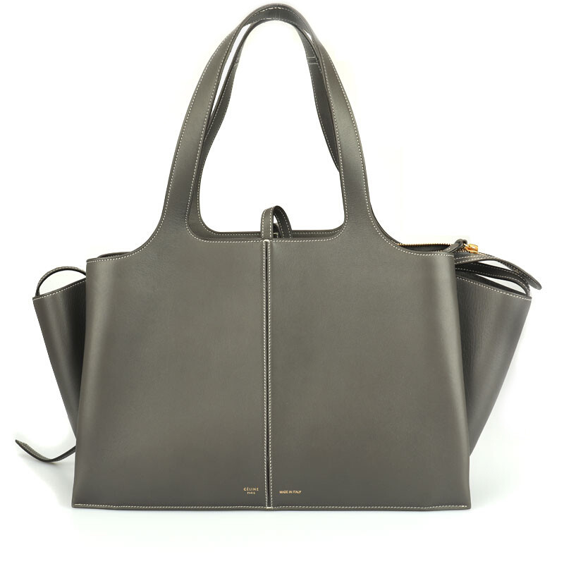 celine/赛琳饺子包系列牛皮女士手提包灰色178883 ahl 10dc --tl