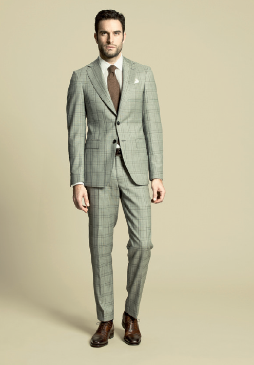 scabal/世家宝【全定制】大格纹平驳领西服套装 男装定制