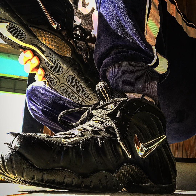 nike air foamposite pro 液态黑金泡运动喷泡篮球鞋 624041-009