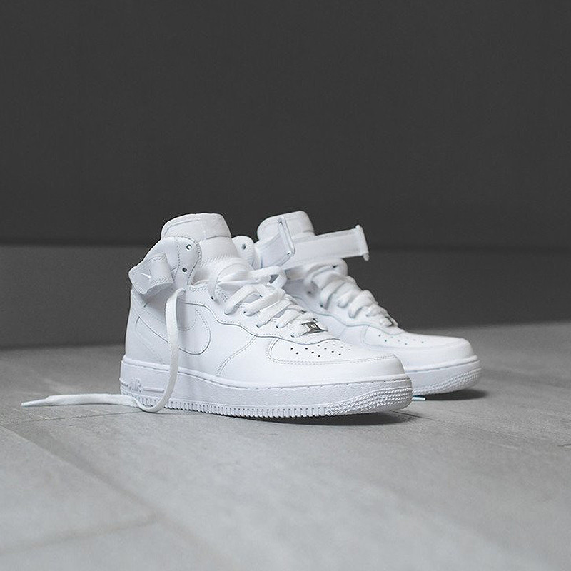 nike air force 1 mid af1 纯白中帮板鞋 空军一号 男鞋315123-111