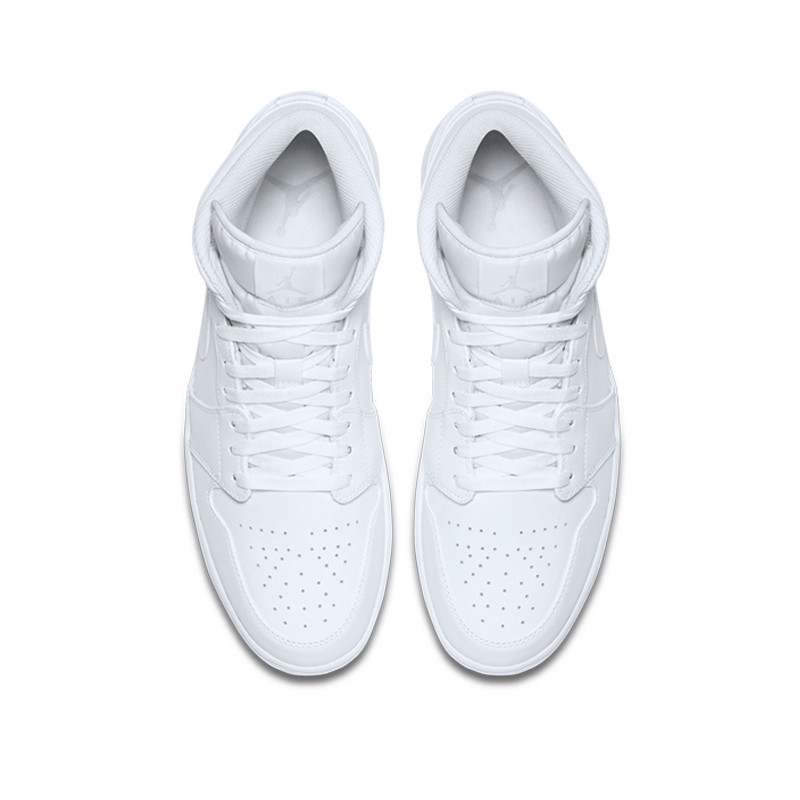 nike air jordan 1 aj1全白高帮情人节中帮篮球鞋 554724-104