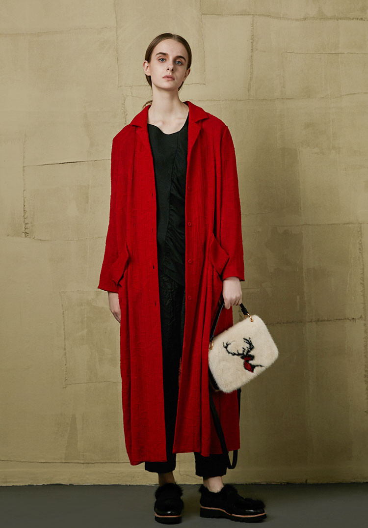 zhuchongyun/朱崇恽羊毛女士长袖衬衫