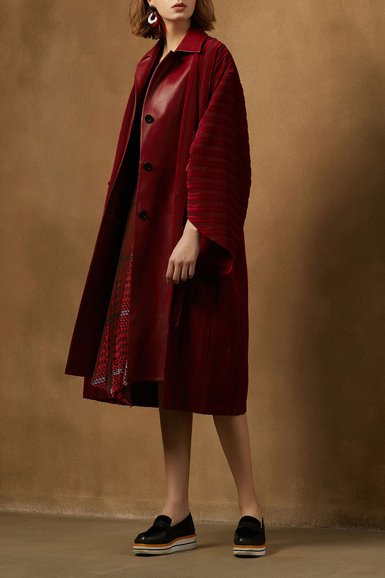 zhuchongyun/朱崇恽拼接外套女士大衣