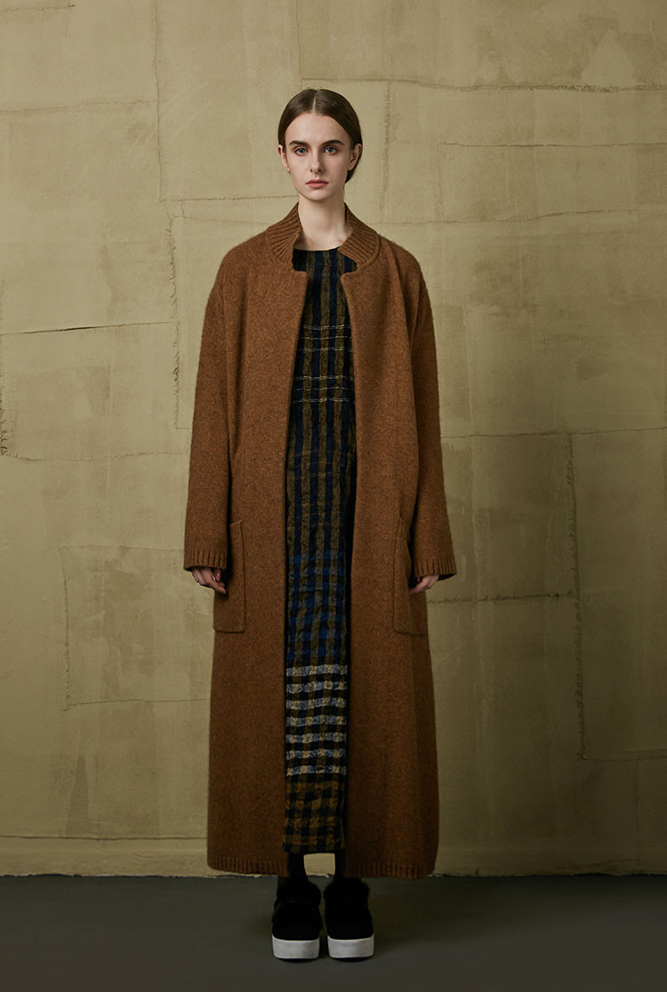 zhuchongyun/朱崇恽羊毛格子外套 女士大衣