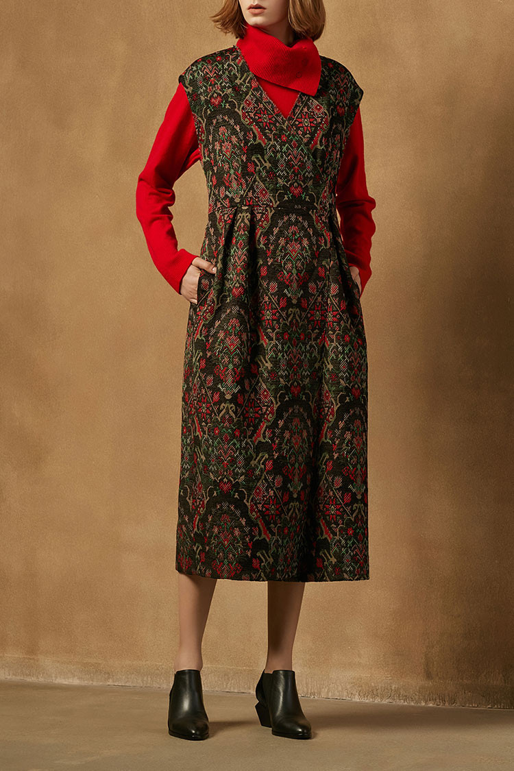 zhuchongyun/朱崇恽印花女士连衣裙