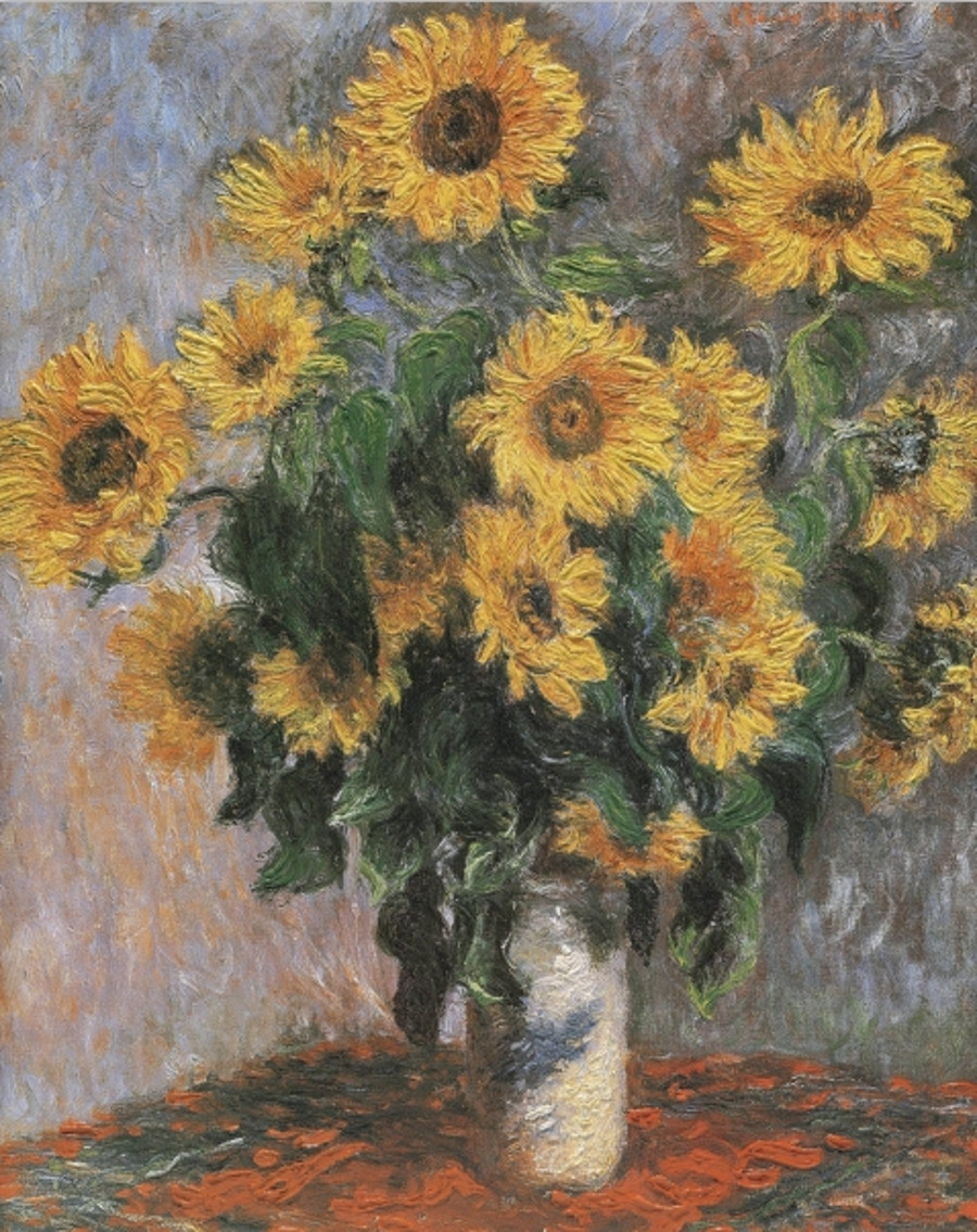 莫奈《向日葵》已装裱/40x60cm/水印/世界博物馆版画