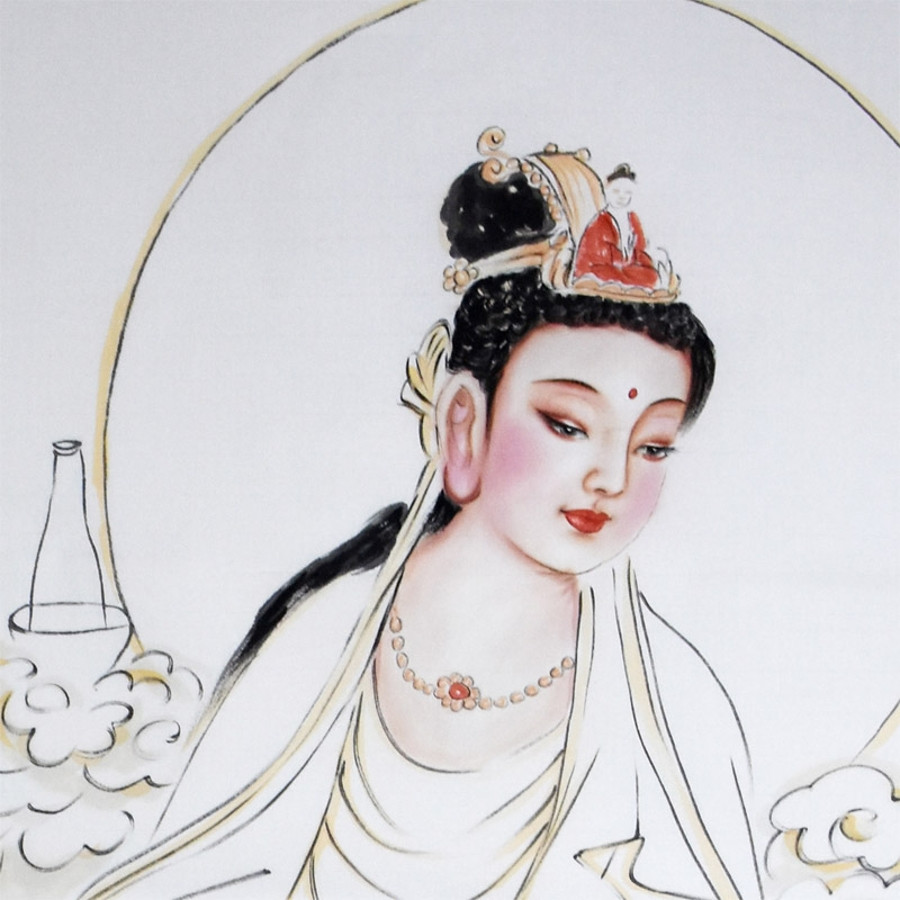 陈红梅 《观音宝相》/68cmx136cmcm/传统水墨