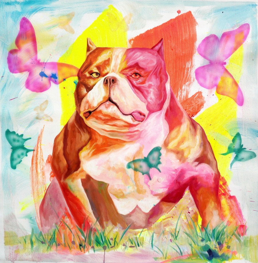 【secoo art寺库艺术 油画1】恶霸犬/90x90cm/油