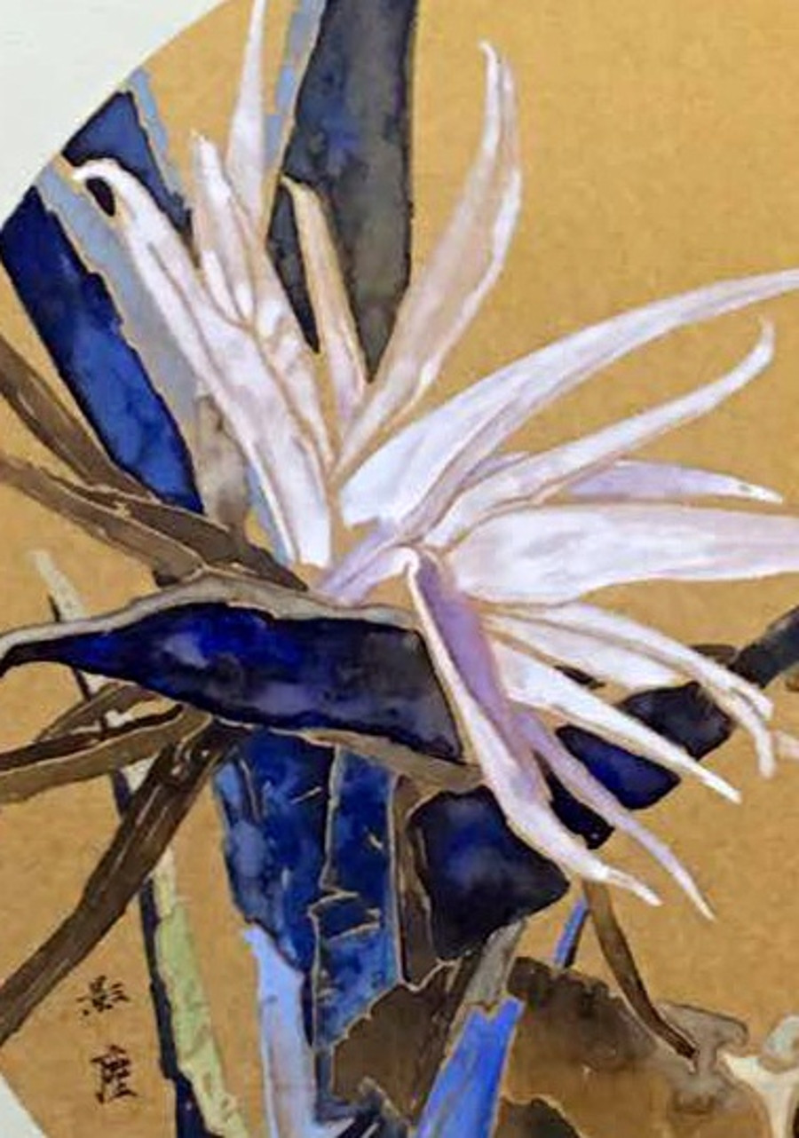 订制 郑连侠《鹤望兰》/50x50cm/传统水墨