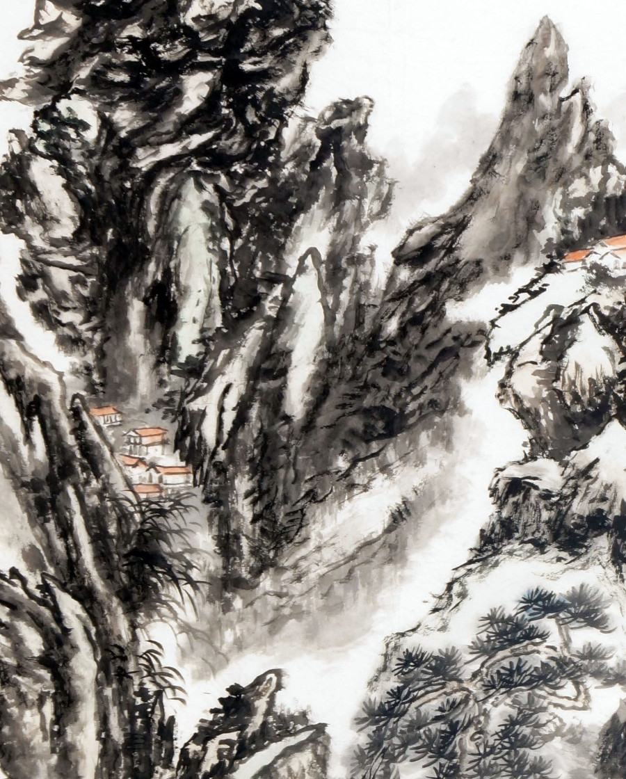 【secoo art寺库艺术 传统水墨单幅作品】赵焕之 《山中一夜雨,树杪百