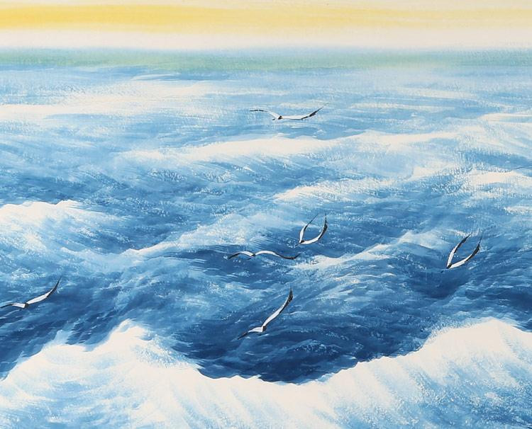 东海旭日/240x96cm/传统水墨