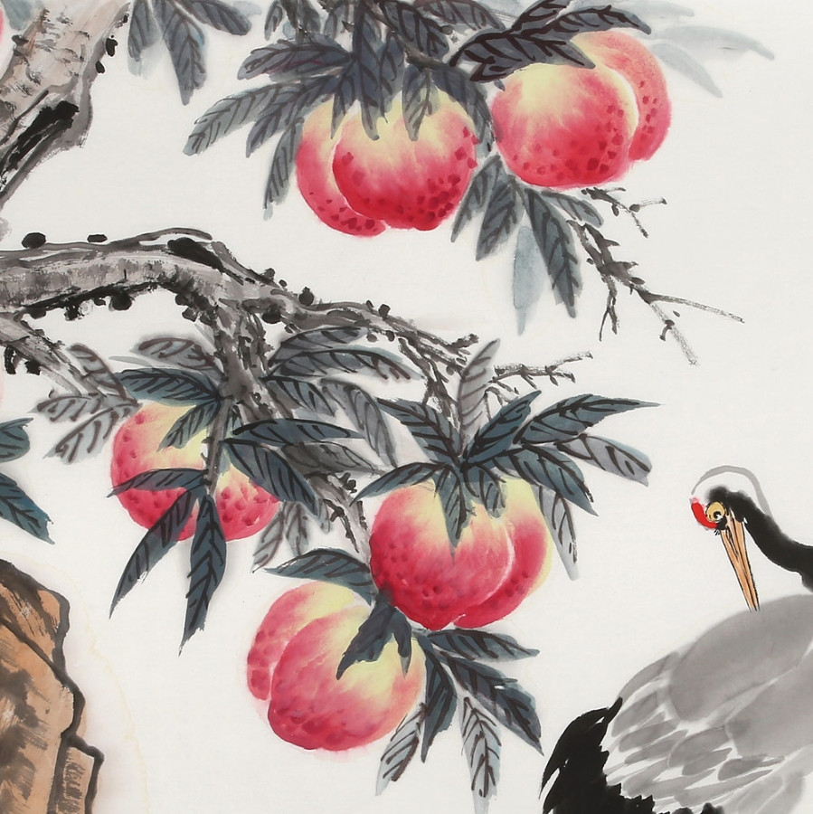 【secoo art寺库艺术 传统水墨单幅作品】订制 朱祖义 《鹤寿延年》