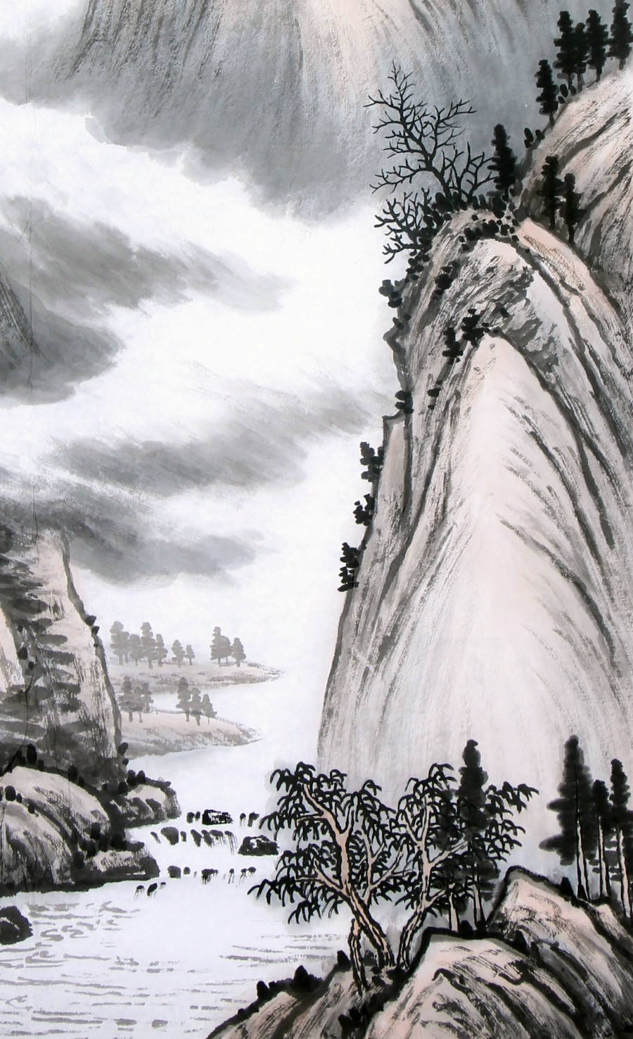 绿水青山/68x136cm/传统水墨