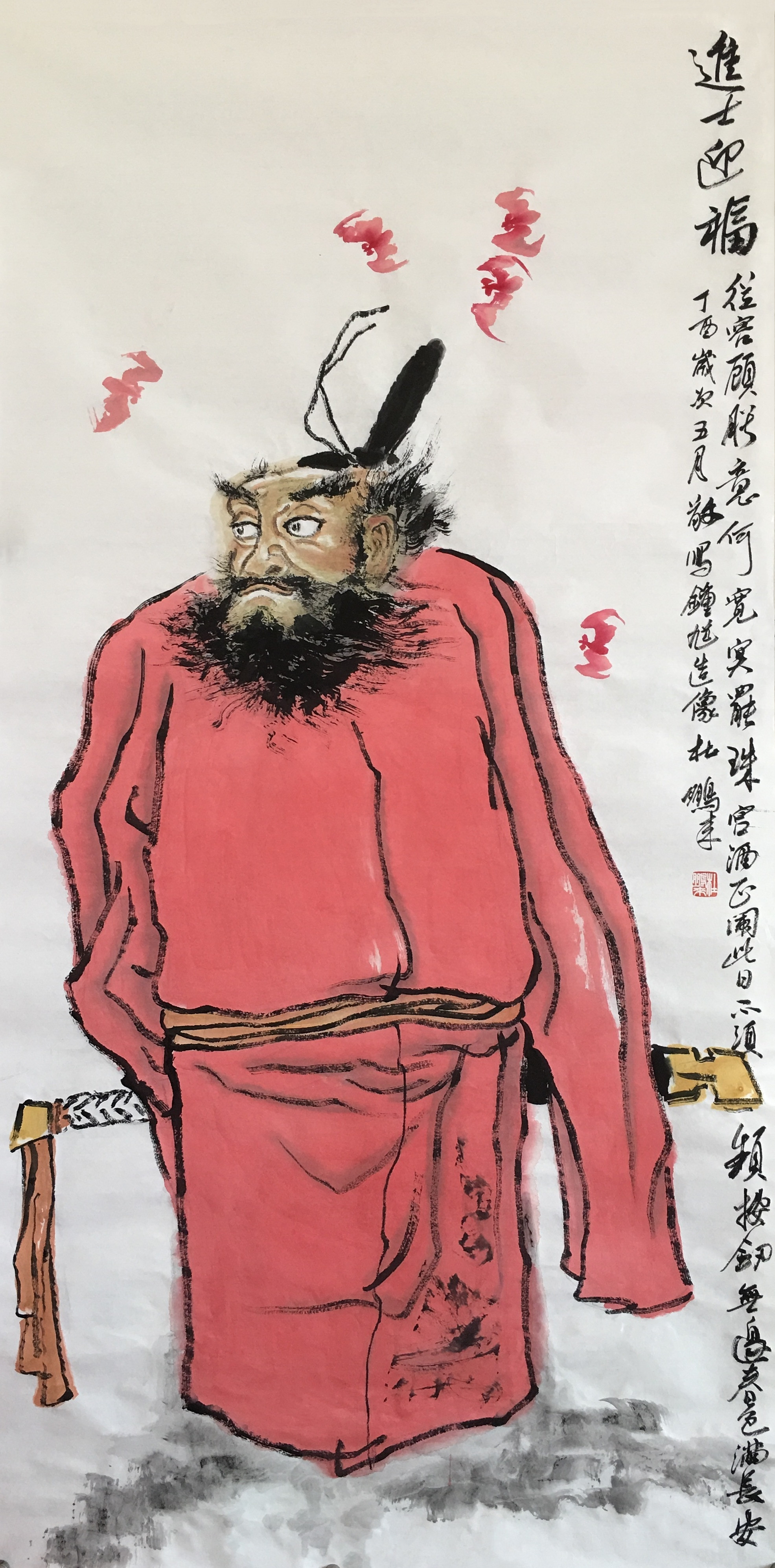 河北美协会员.中国道教协会道家书画院艺术委员/68x138cm/传统水墨