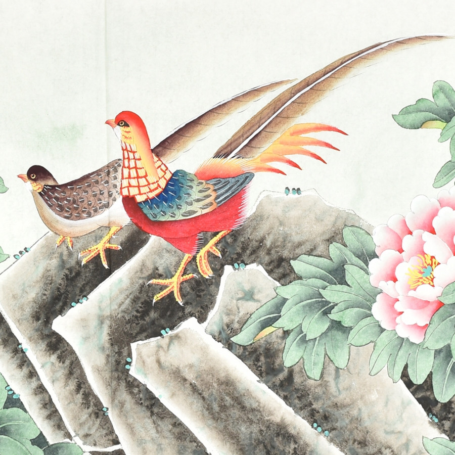 廖祖英《前程似锦》 /232x85cm/传统水墨