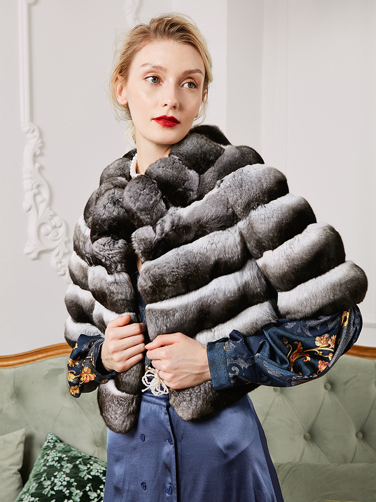 女士皮草 气质百搭 匈牙利wanger青紫蓝丝滑舒适手感皮草短外套