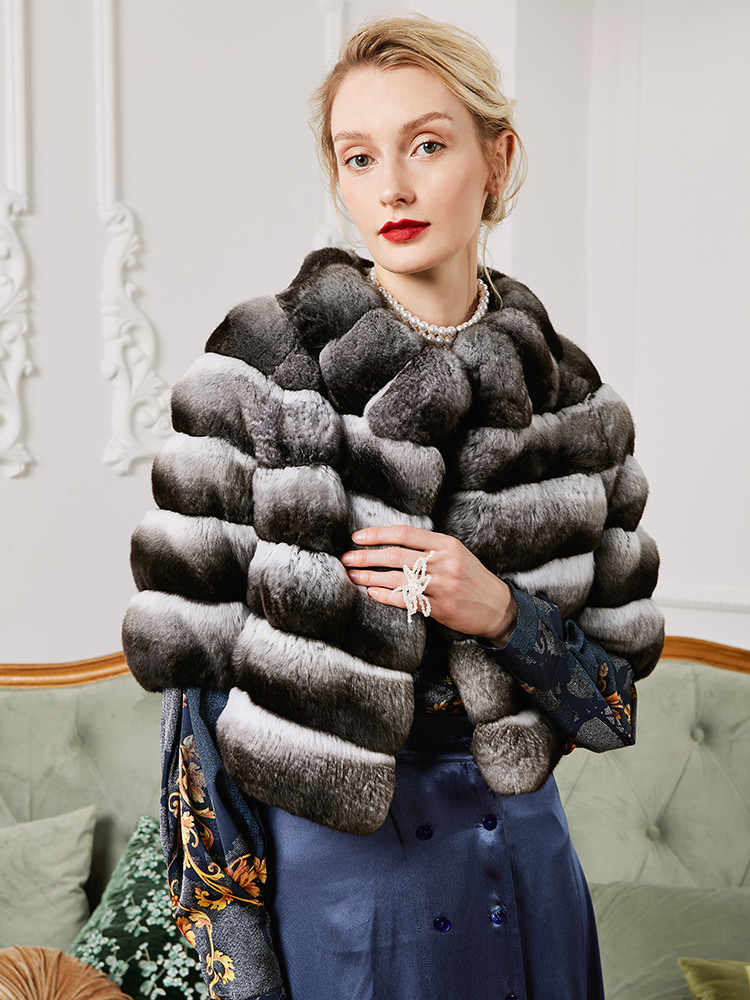 女士皮草 气质百搭 匈牙利wanger青紫蓝丝滑舒适手感皮草短外套