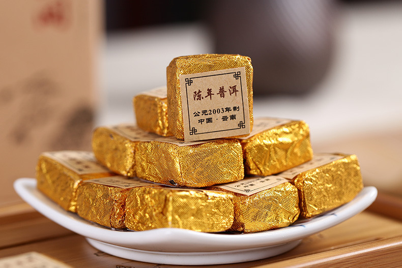 tiandijian/天地间 小金砖熟茶 迷你小沱茶熟茶 普洱小沱茶 普洱茶