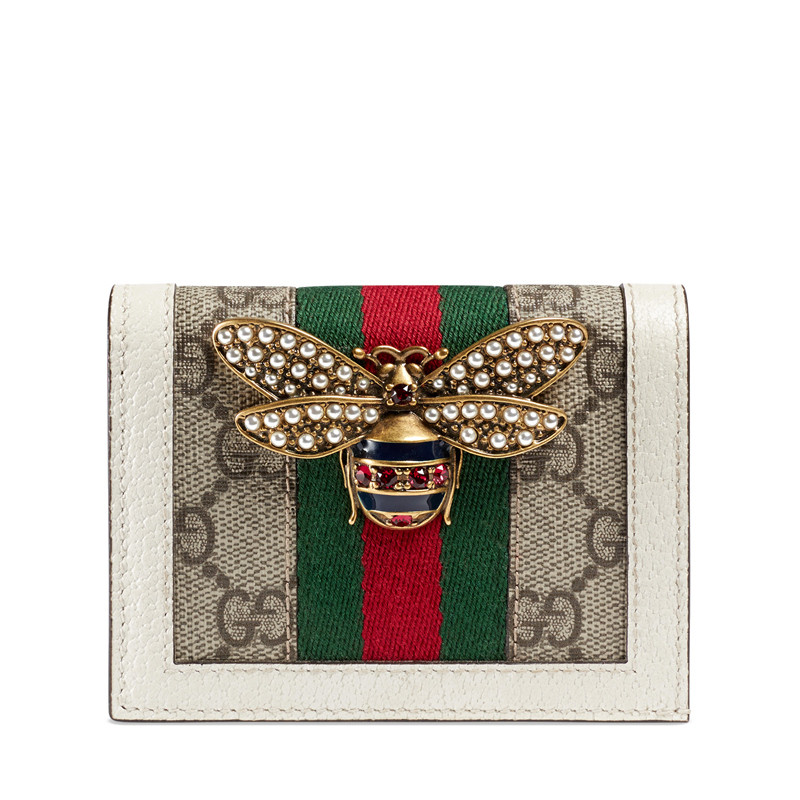 【满2000返500】gucci/古驰 queen margaret系列女士帆布拼皮蜜蜂短款