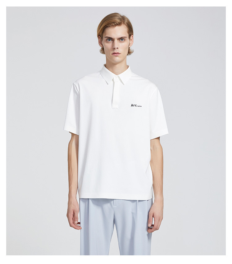 名堂男士短polo春夏新款男装logo刺绣尖领袖口无明细设计商务休闲短袖