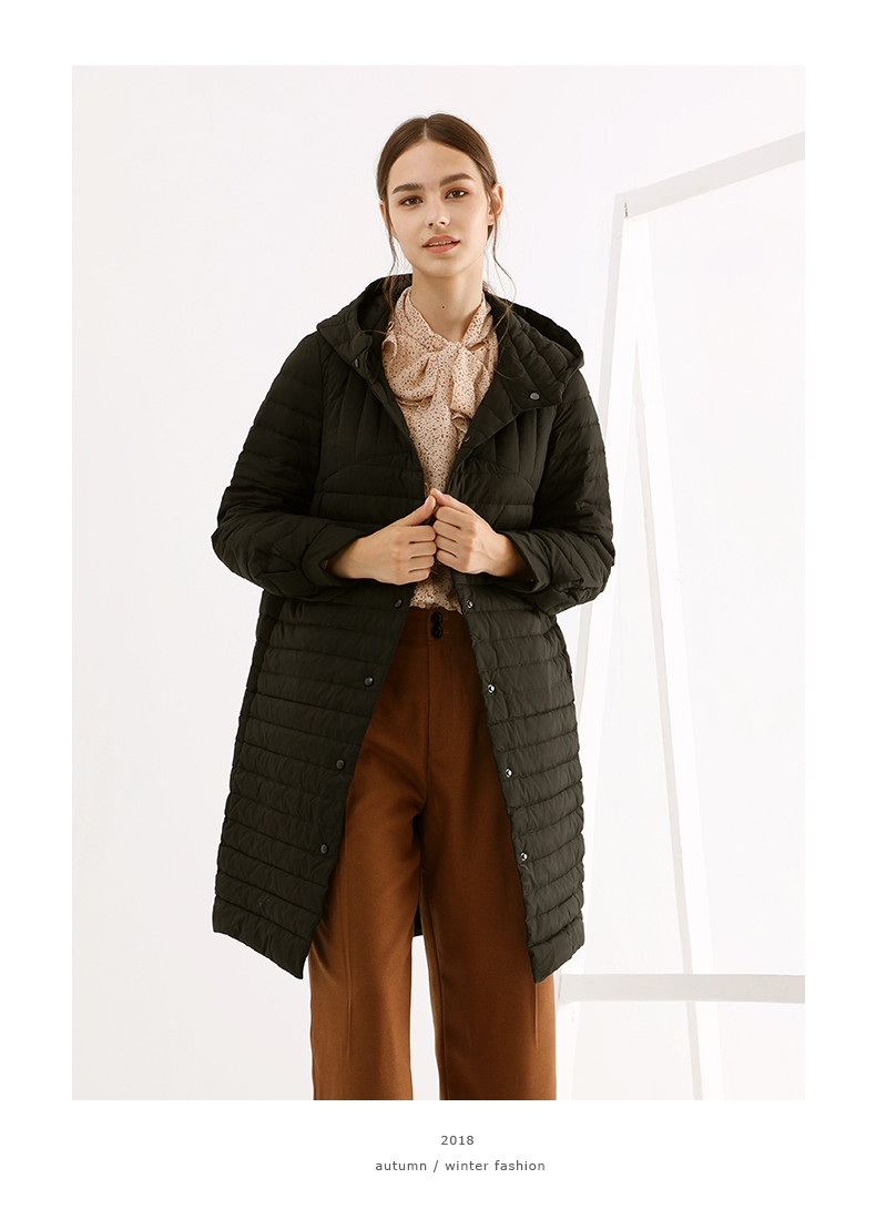 tatu/她图时尚保暖基础休闲中长女士羽绒服
