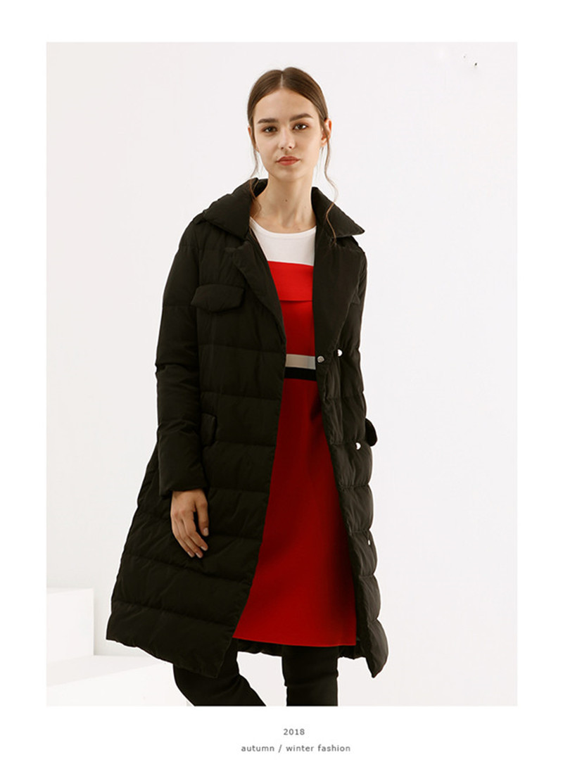 tatu/她图时尚保暖基础休闲中长女士羽绒服