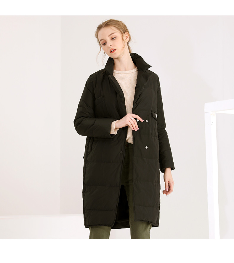 tatu/她图时尚保暖基础休闲中长女士羽绒服
