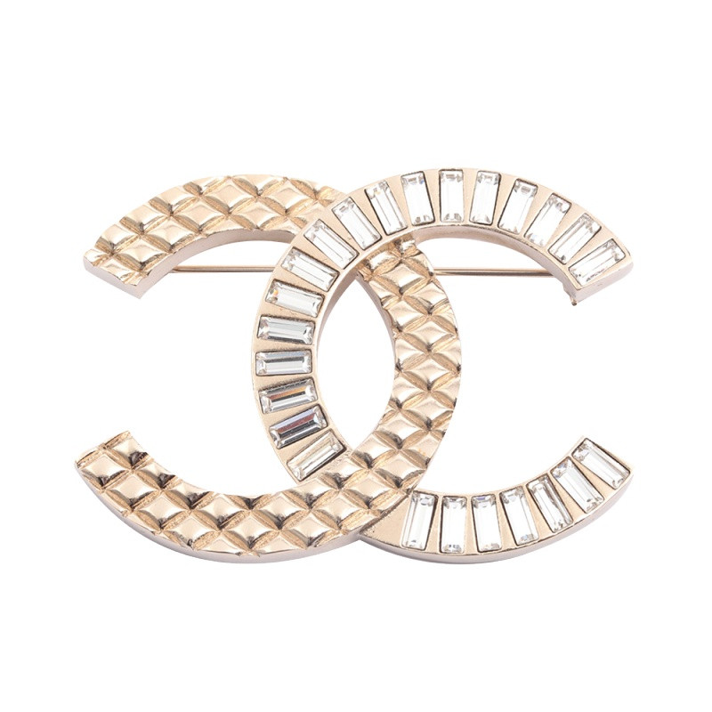 chanel/香奈儿 双c标志胸针(镀金) 金色 【a级已使用】