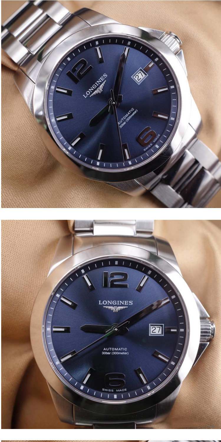 longines/浪琴康卡斯系列機械男表男士腕錶 l3.777.4.99.