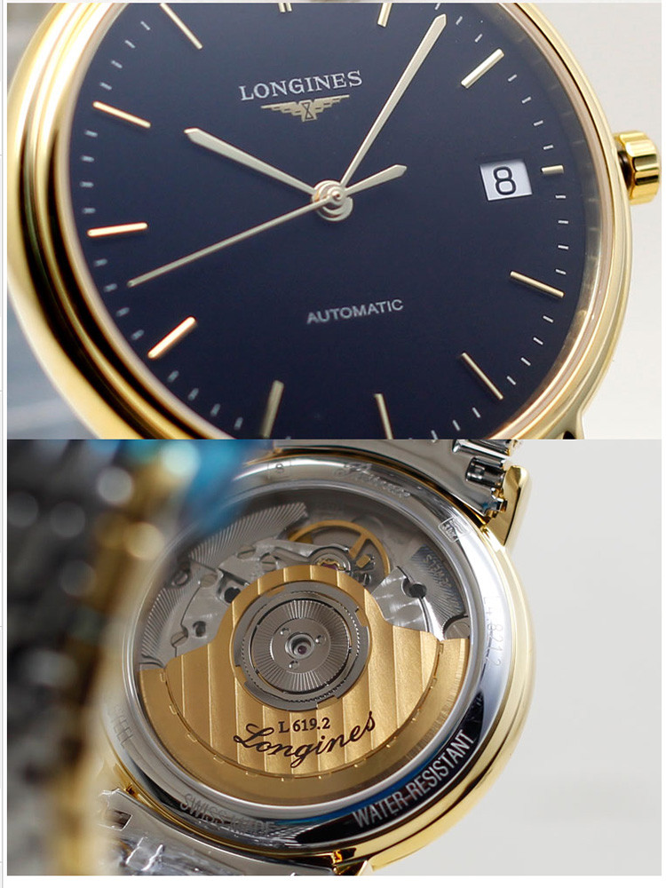 longines/浪琴瑰丽系列三针背透自动机械手表男表 l4.821.2.52.
