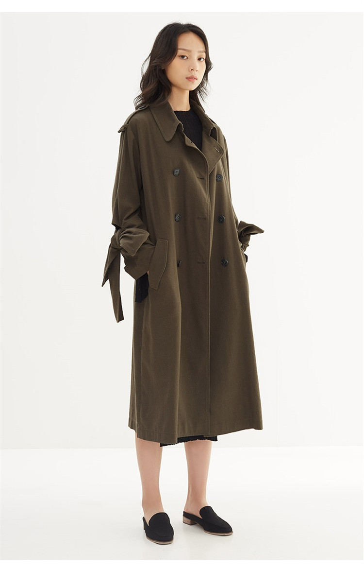 portspure/portspure2018春夏新款袖口绑带通勤休闲都市风女士风衣ra8