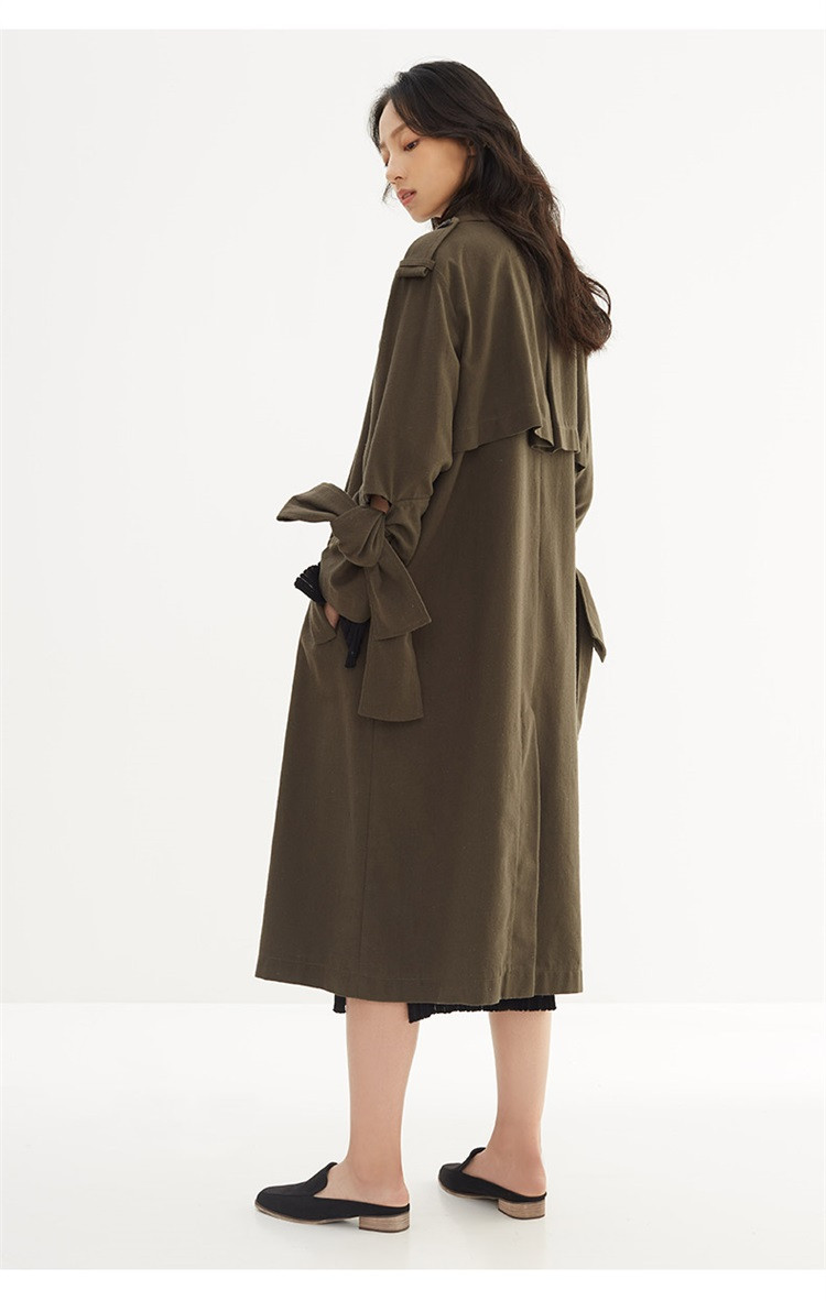 portspure/portspure2018春夏新款袖口绑带通勤休闲都市风女士风衣ra8