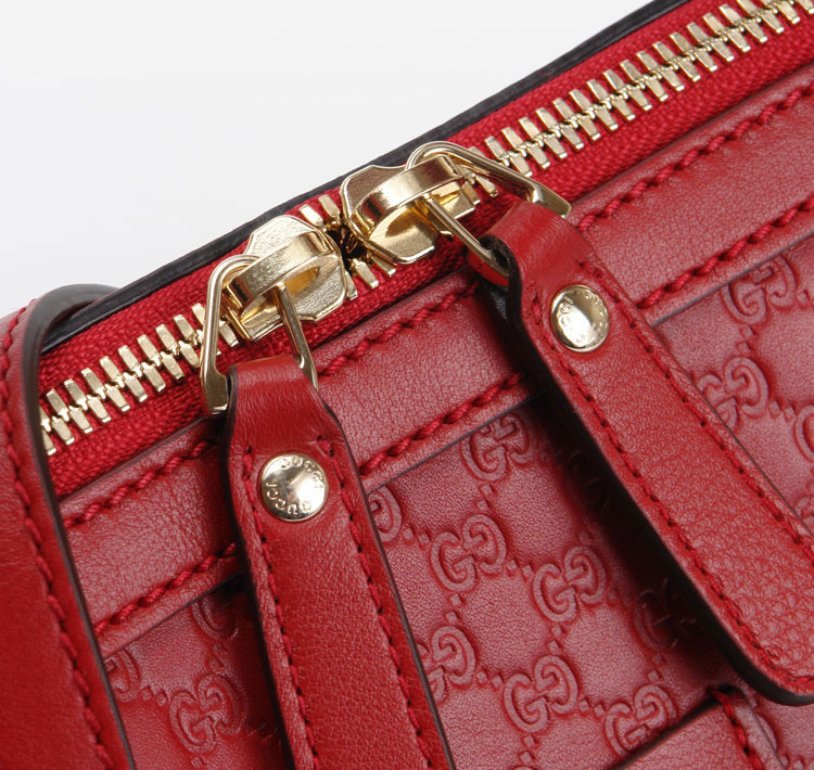 gucci/古驰 女士红色牛皮印花纹logo手提单肩斜挎女包 449657