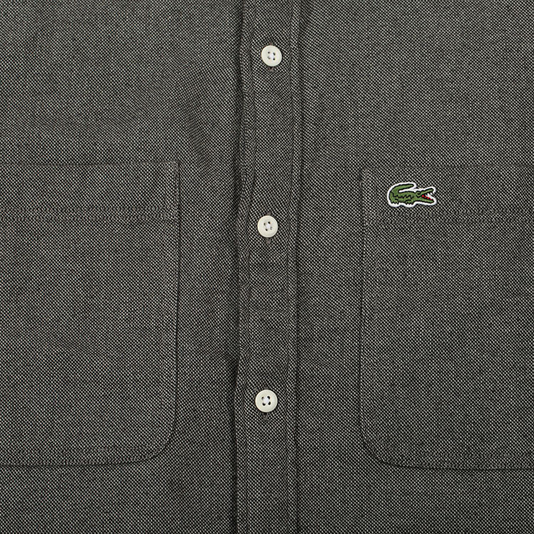 lacoste/鳄鱼男士灰色长袖系扣男士衬衫