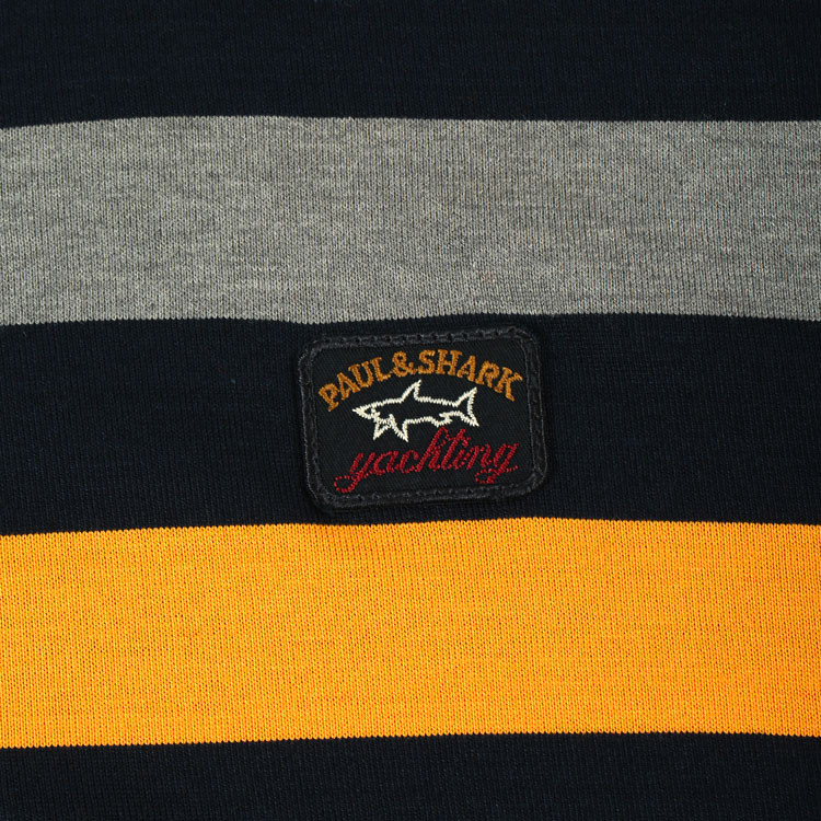 paul&shark/鲨鱼-男士黄色翻领长袖套头男士t恤 断码