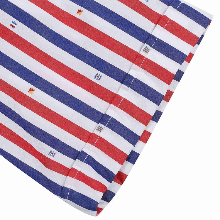 paul&shark保罗鲨鱼红蓝条纹男士短衬衫paul&shark/鲨鱼男士短袖衬衫