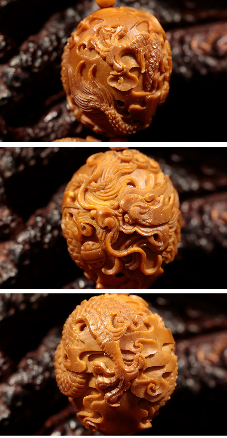 zhouchunyi/周春毅 周春毅本工 九龙 核雕手串 1串 2.3*2.1cm