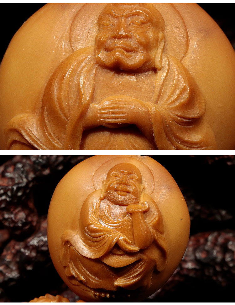 zhouchunyi/周春毅 周春毅本工 浮雕十八罗汉 核雕手串 1串 2.8*2.4cm