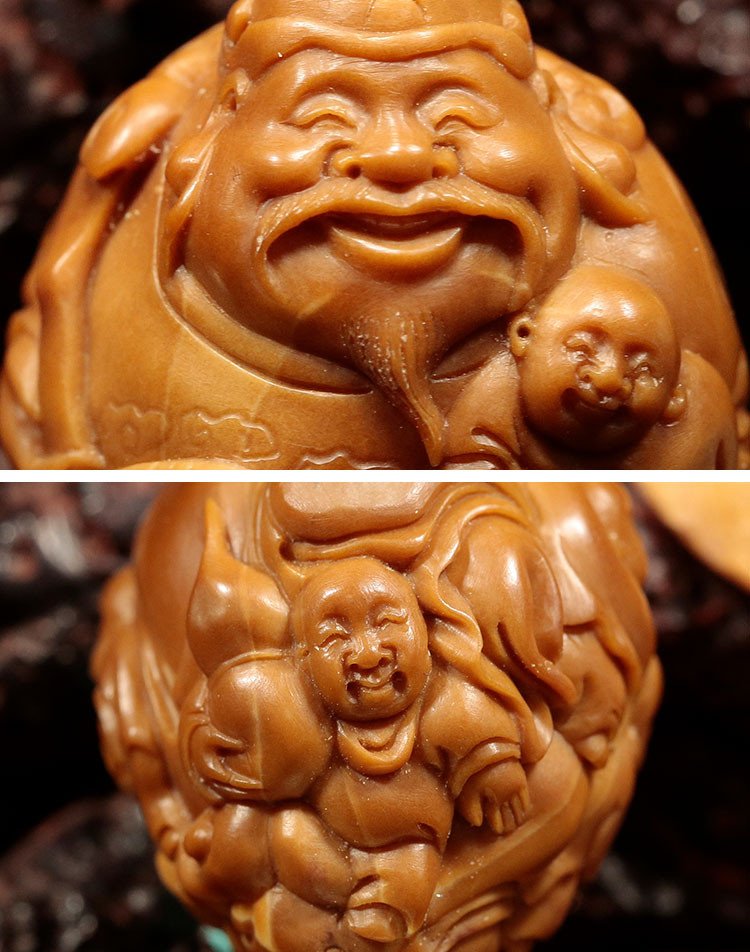 zhouchunyi/周春毅 周春毅本工 五子财神 核雕手串 1串 3.2*2.4cm